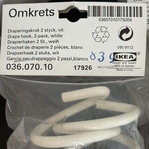 Vintage IKEA Omkrets White Drapery Hooks 2 Sets 4 Total Pieces Classic Cottage